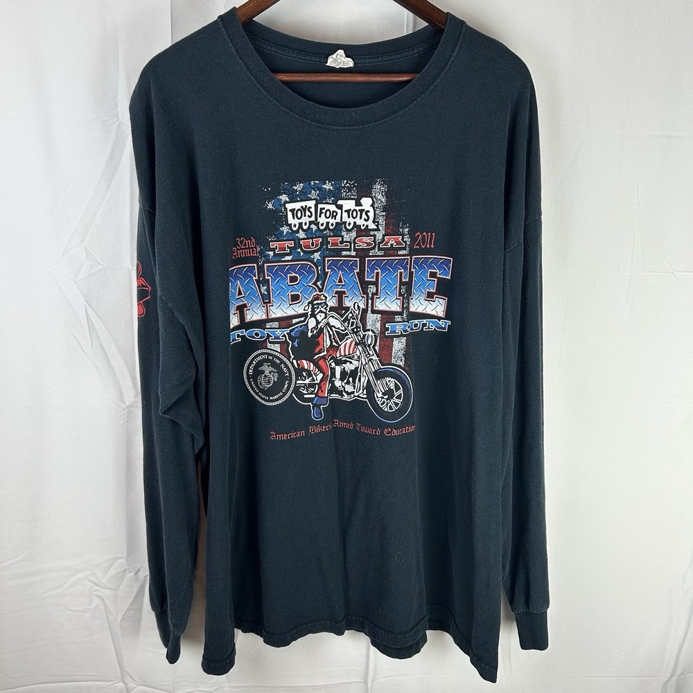 Motorcycle Santa Toys For Tots‎ Tulsa Abate Toy Ride 2011 L/S Shirt 3XL Rt 66
